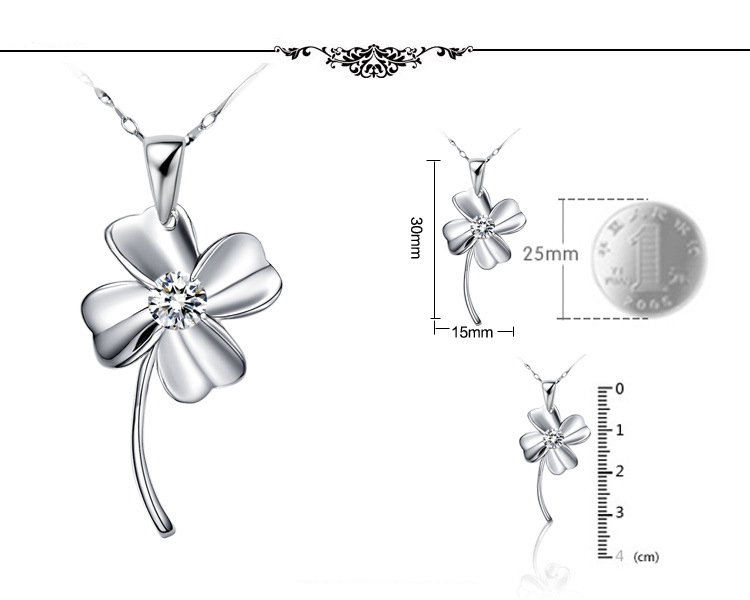 SS11012-2 S925 sterling silver  Clover necklace